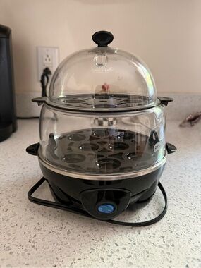 Dash Electric 12 Egg Cooker Steamer - Black & Clear